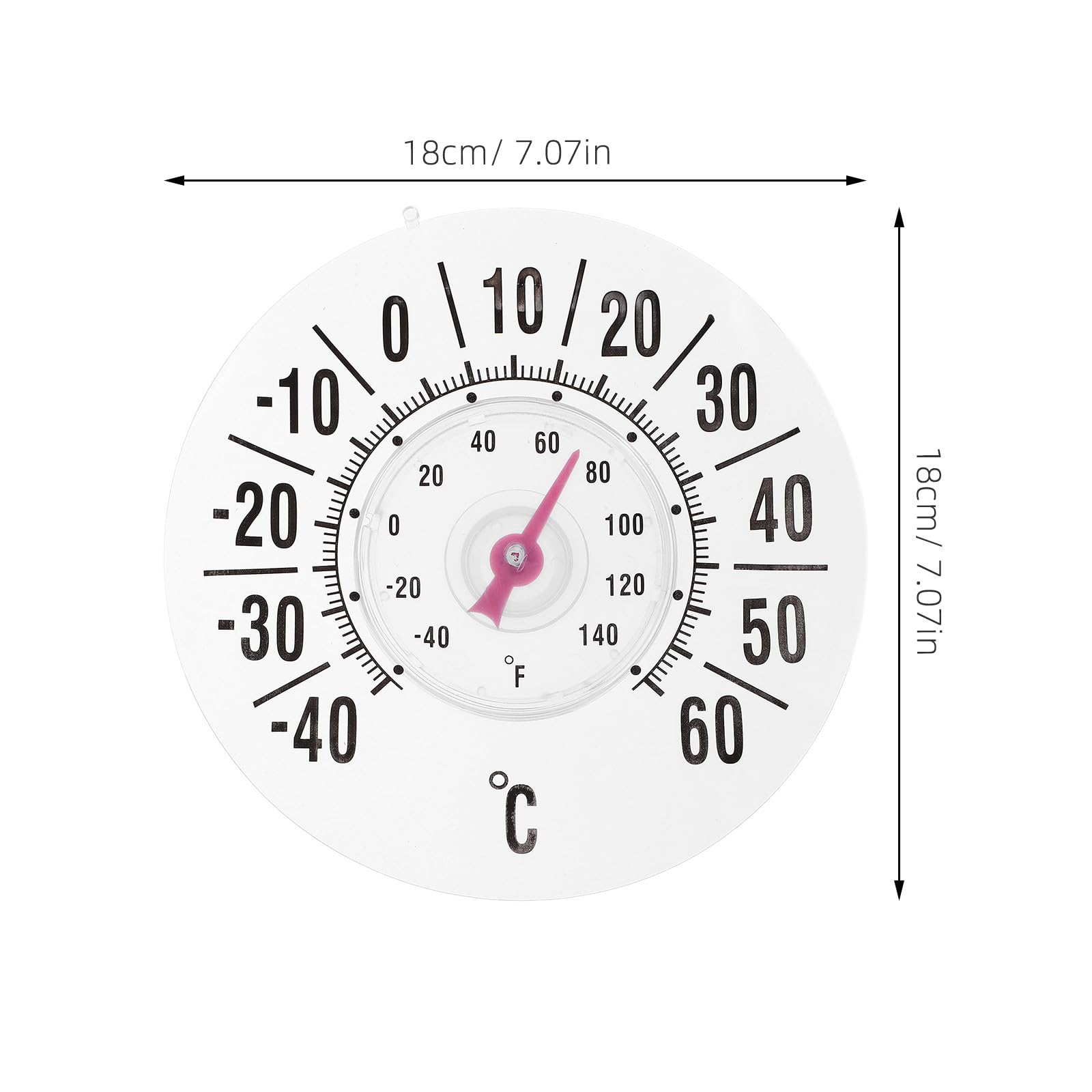 Yardenfun Termometro da finestra con ventosa, 2 pezzi - Indicatore di temperatura interna ed esterna in °F e °C - Termometro meteorologico di facile lettura per casa, ufficio, serra e garage