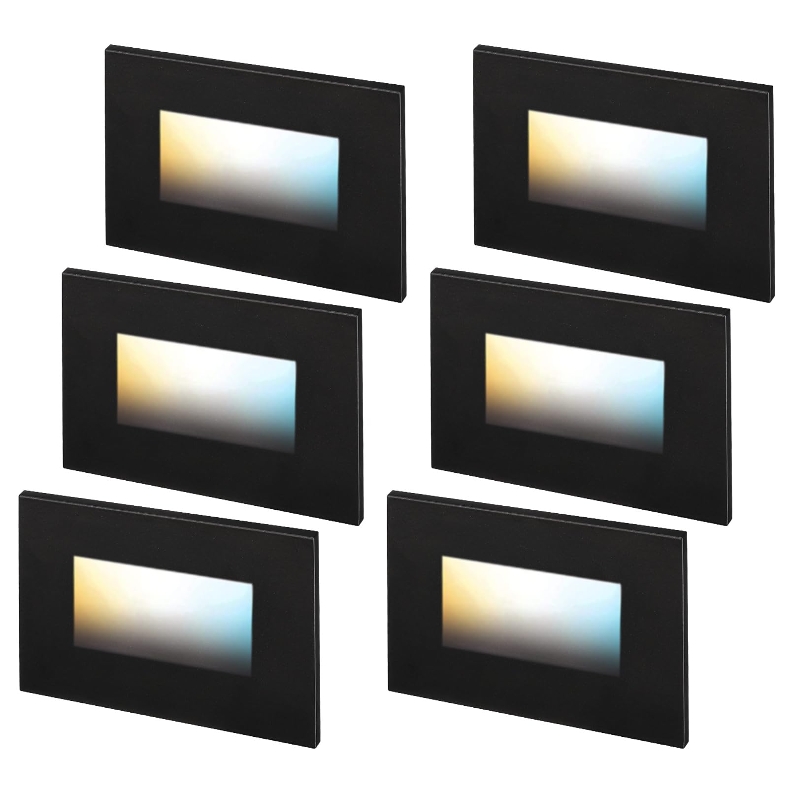 LEONLITE Black 5CCT 120V LED Step Lights, 3.5W 150LM 5%-100