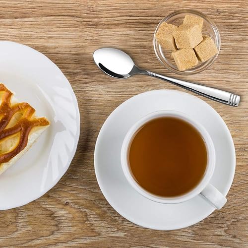 Miniatura 6 de DynkoNA Juego de cucharas pequeñas de acero inoxidable de 12 piezas, cucharadita de acero inoxidable