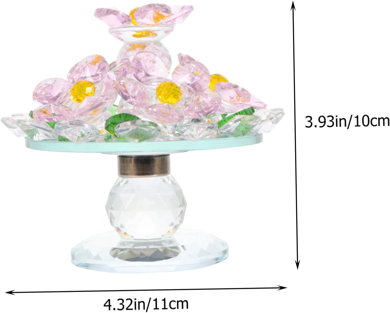 Crystal Decor Desktop Ornament Crystal Flowerpot Ornament Office Decor