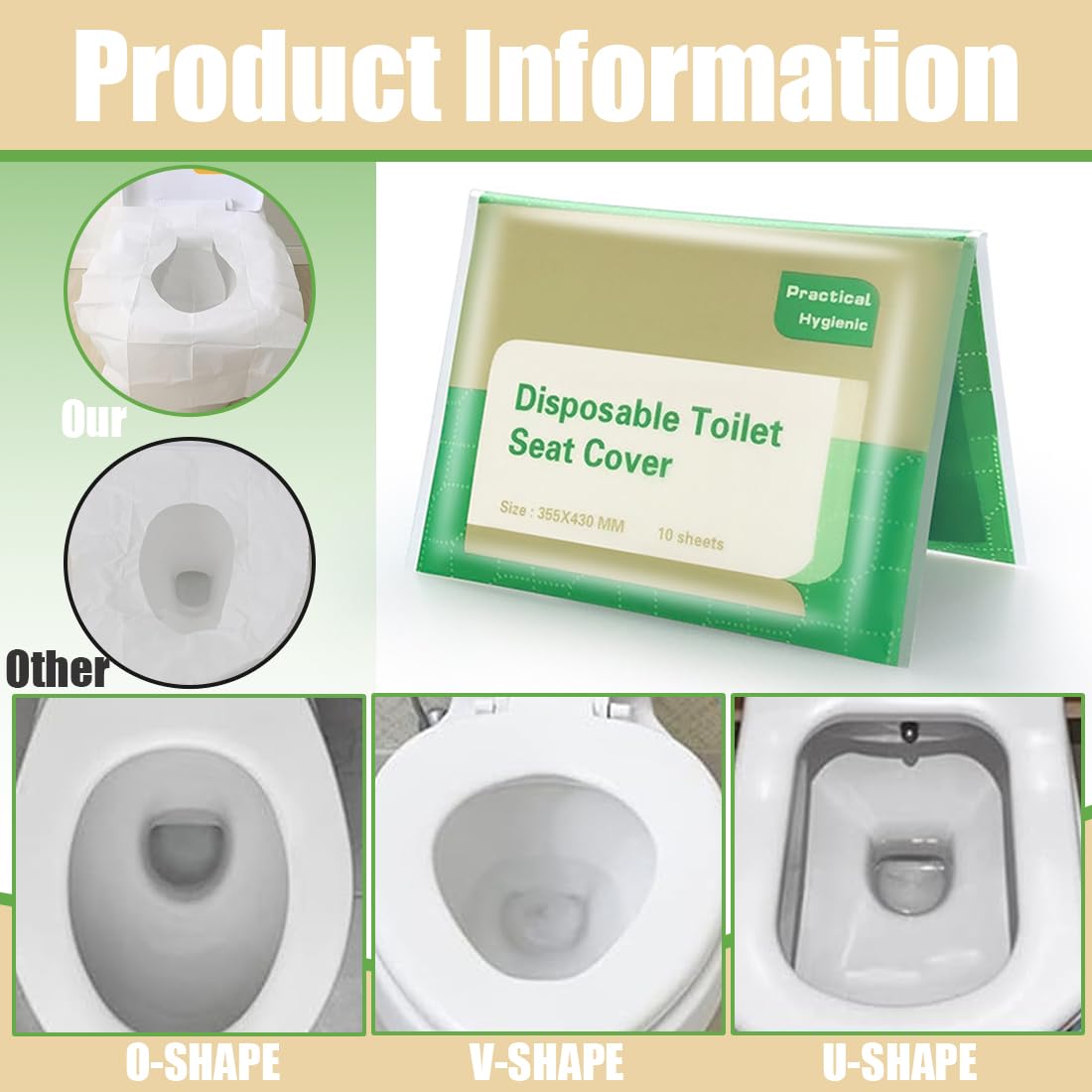 Copriwater Usa e Getta Biodegradabili Viaggio Coprisedile Carta per Adulti Bambini WC Hotel Bagni Pubblici