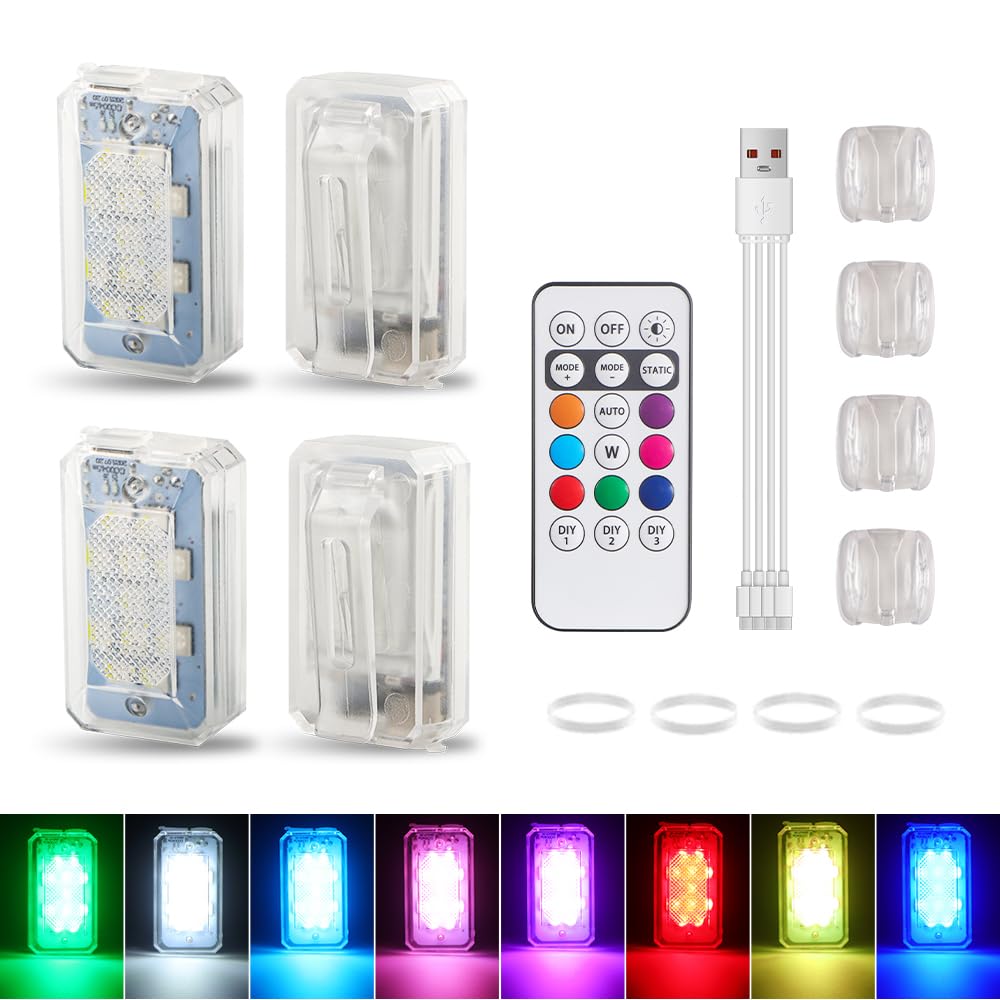 Lumières Stroboscopiques pour Drone, 8 Couleurs, étanches, Anti-Collision, avec télécommande, Stroboscope pour Drone, Chargement USB, pour Drone, Camion, Moto, vélo