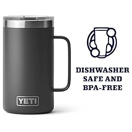 YETI Rambler 24 oz Mug, Vacuum Insulated, Stainless Steel with MagSlider Lid, Charcoal