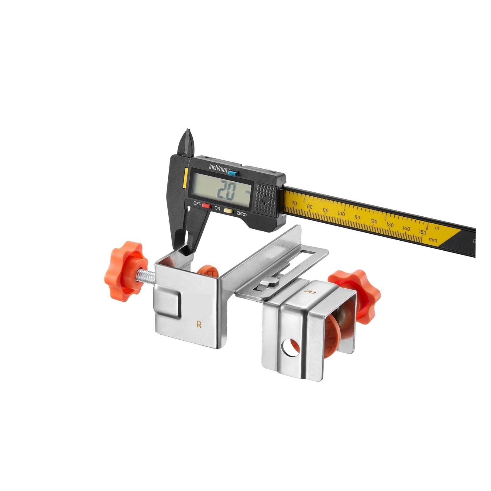Sargento para Cajones Abrazadera de cajón Lateral de Acero Inoxidable con Bordes Interiores y Exteriores auxiliares y Juego de Abrazaderas angulares Ajustables de Acero Inoxidable