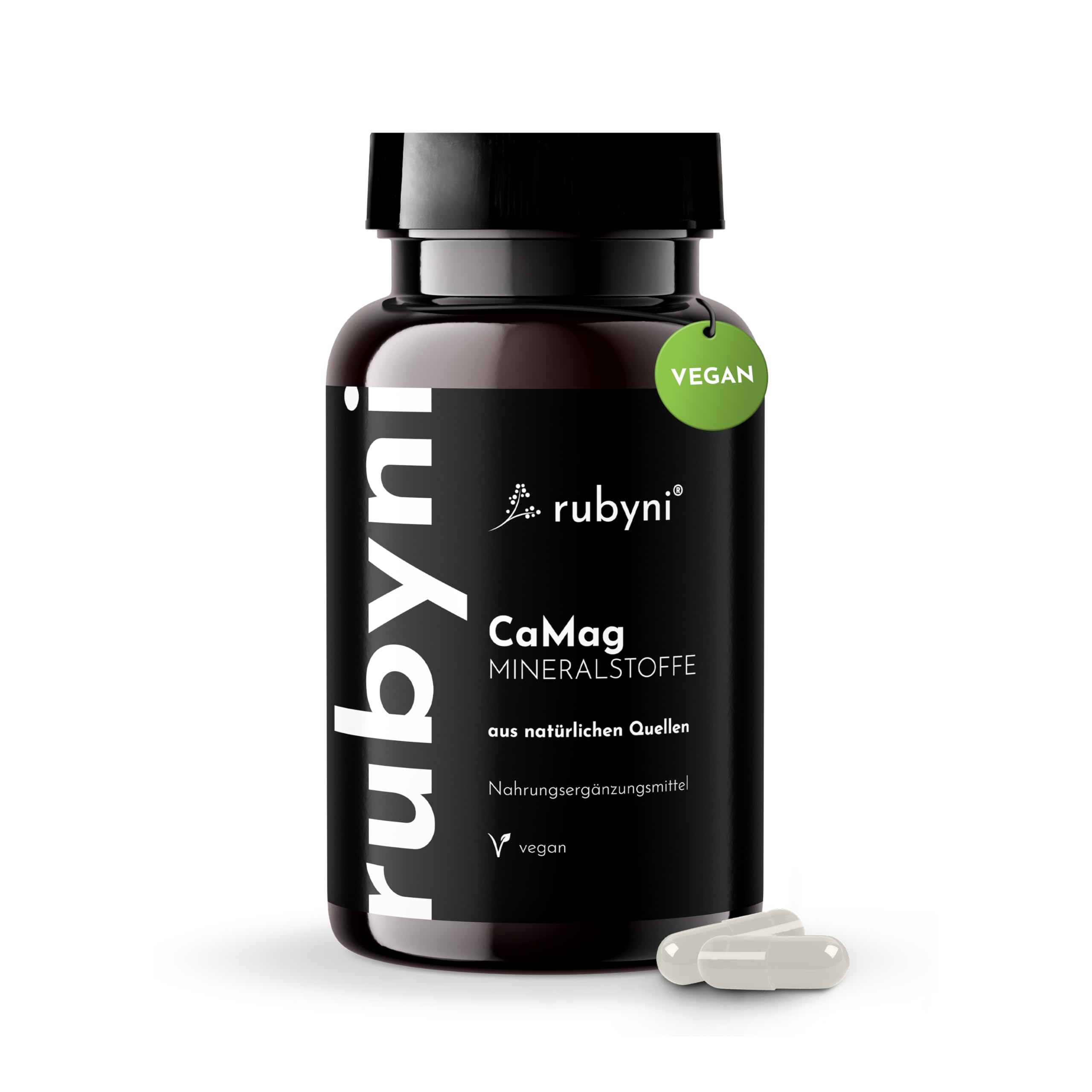 Calcium Magnesium Kapseln - Mineralstoff Komplex - 180 Stück | Für 3 Monate - 352mg Ca + 194mg Mag pro Tagesdosis - Natürliches Kalzium & Magnesium - Vegan, laborgeprüft & ohne Zusätze