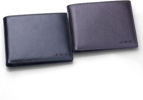 Cartera de cuero personalizada con caja de regalo de madera. Añade un monograma y un mensaje secreto. Personalización gratuita - El mejor regalo