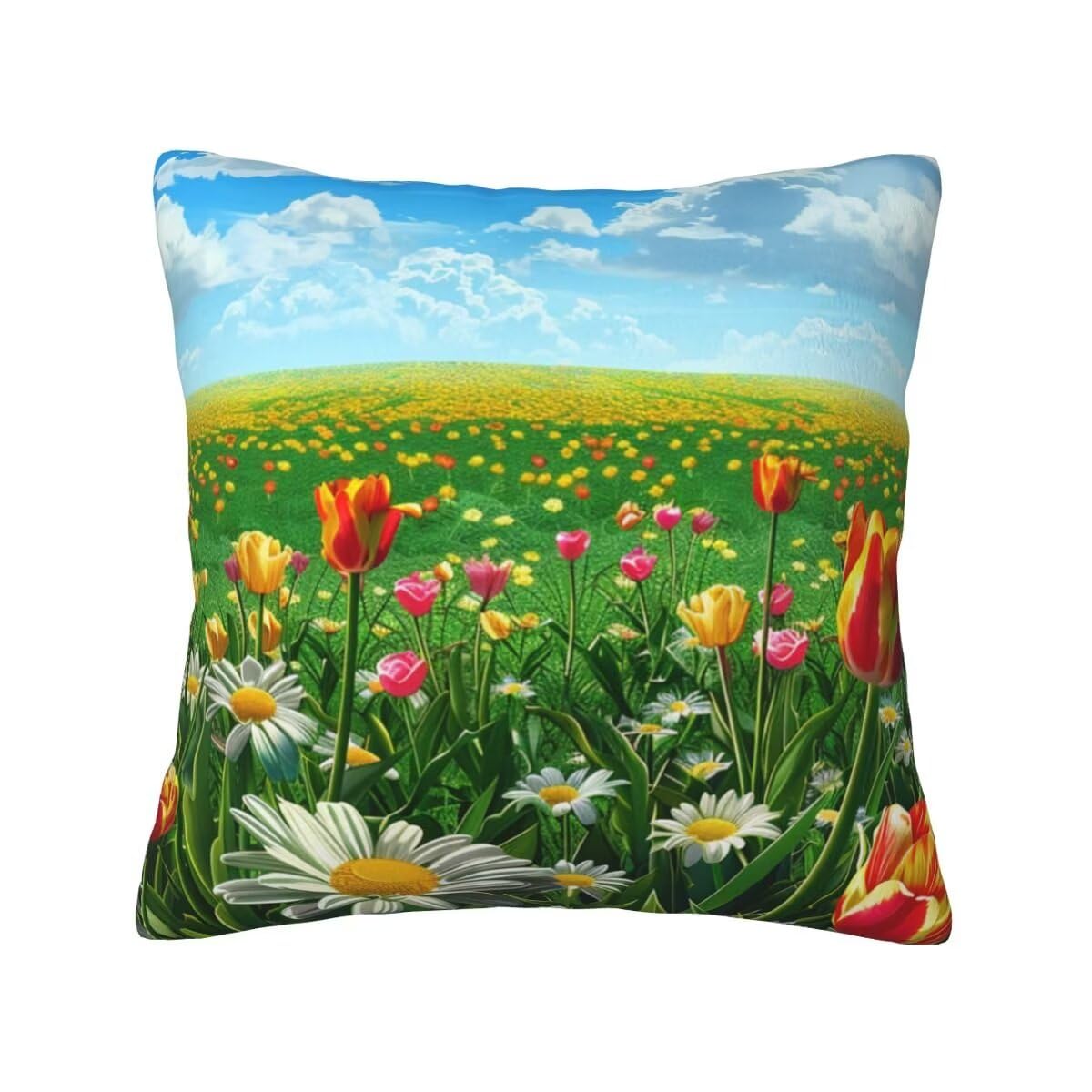 Fundas Cojines 60x60 cm, Terciopelo Funda Cojines Granja De Flores, 2 Piezas Fundas de Cojines Suave Cojines para Sofa, Funda de Almohada Paisajismo Cojines para Sala Sofá Cama Decoración Hogar -TR41