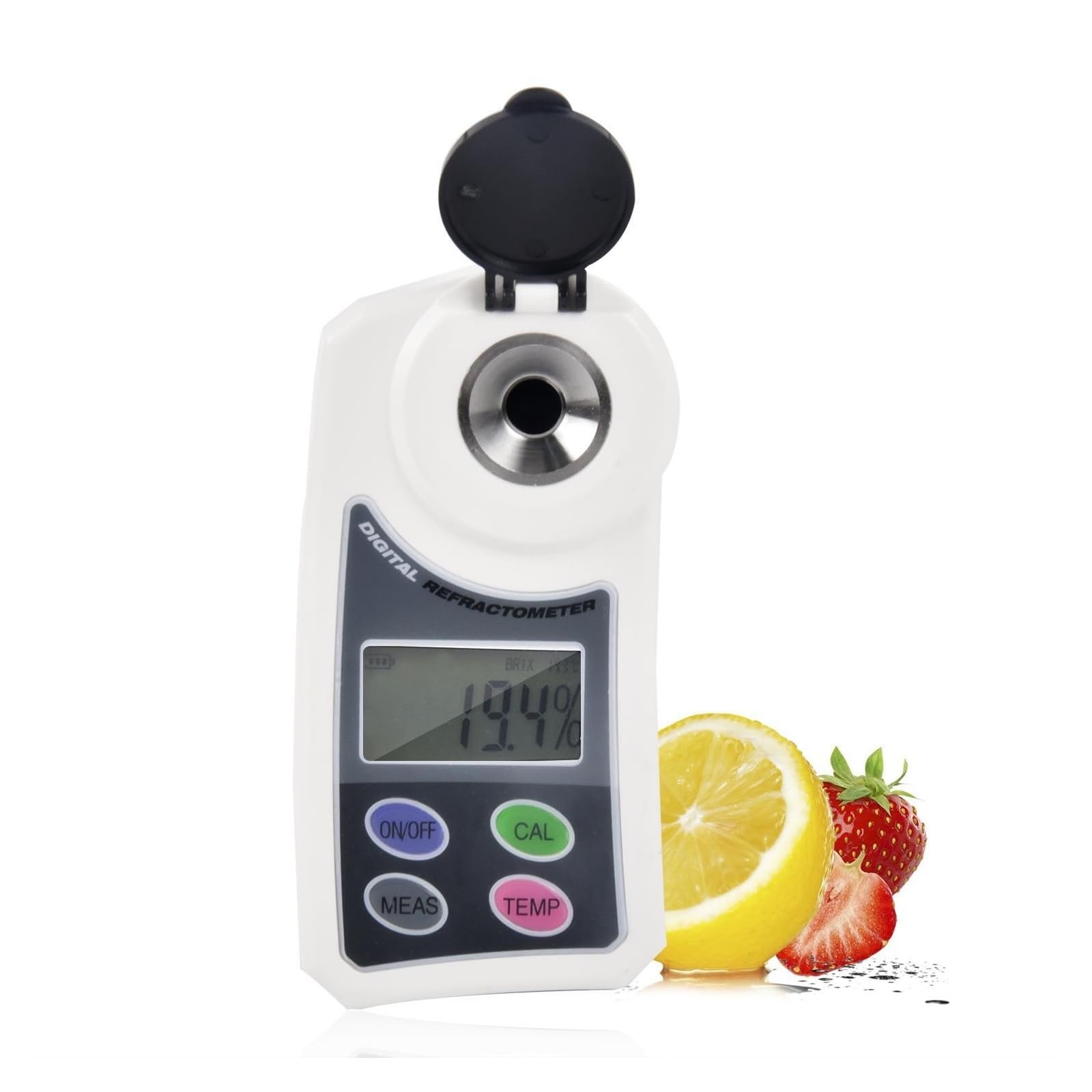 Probador de azúcar digital Refractómetro electrónico Digital de azúcar, medidor de dulzura portátil, medición de sacarímetro for cultivos de frutas y agua Pruebas en el lugar de atención