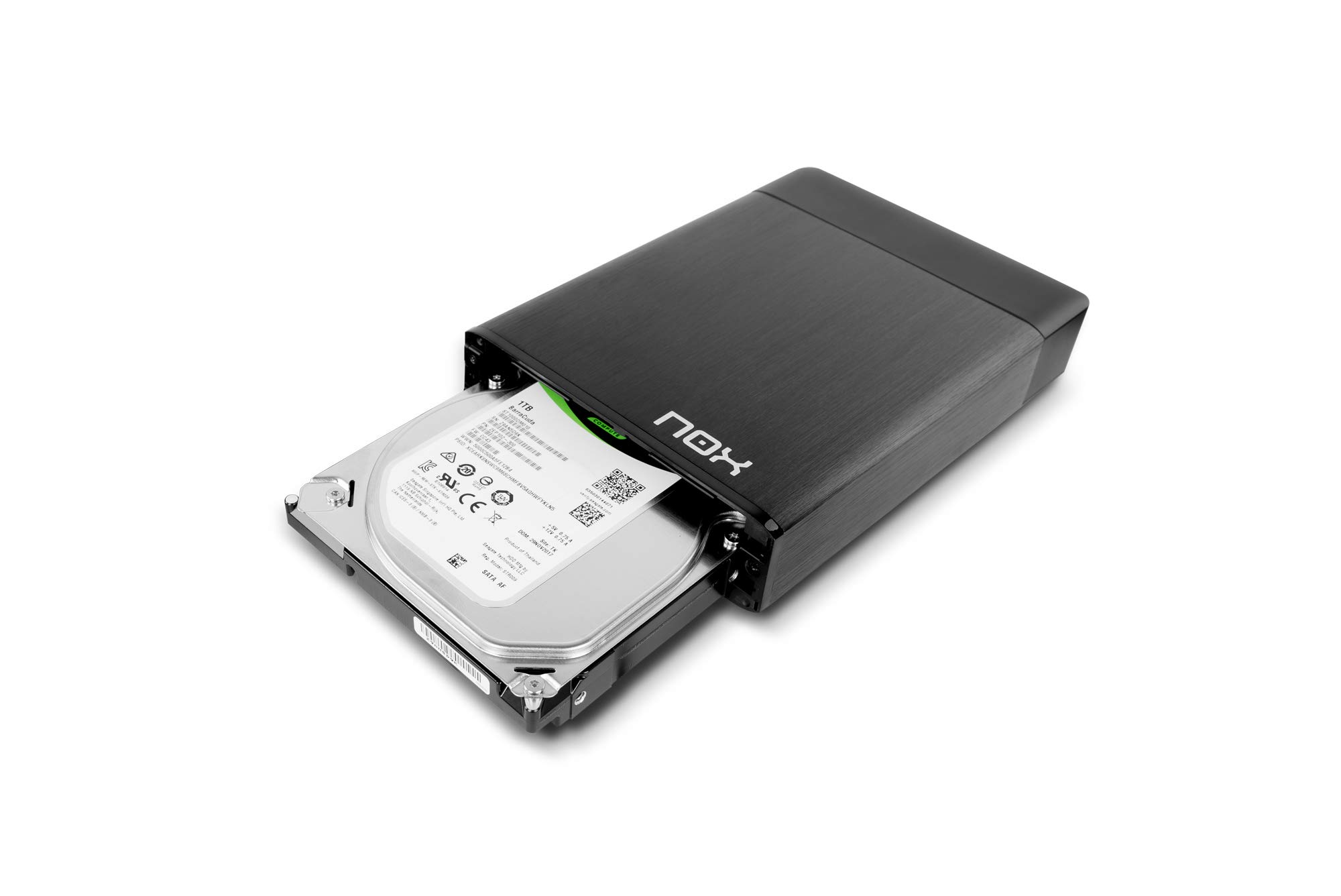 NOX Lite 3.5 -NXLITEHDD35- Custodia esterna per hard disk SATA fino a 10 TB, USB 3.0, Plug&Play, materiale leggero e compatto, compatibile con tutte le versioni Windows, colore nero