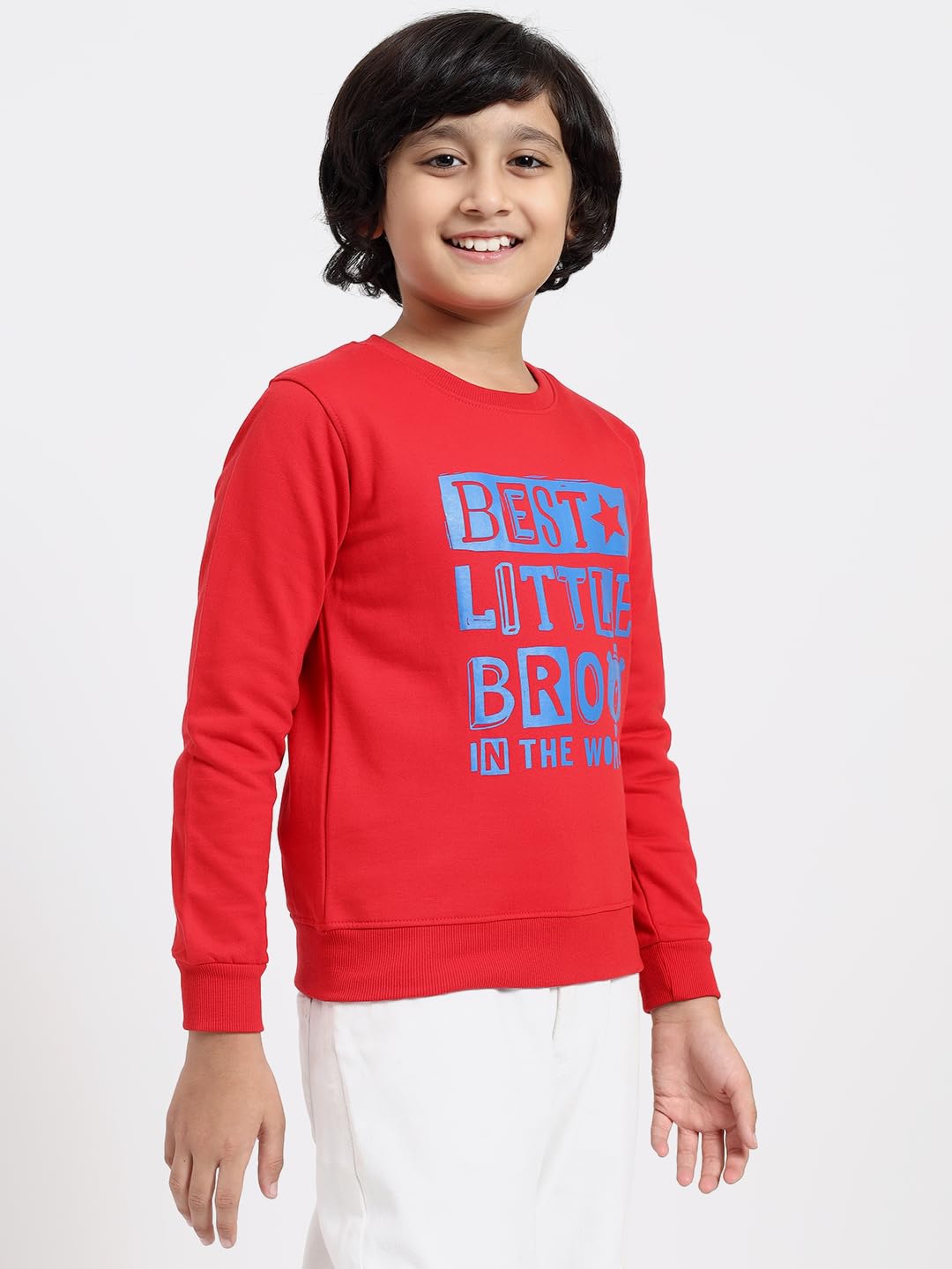 FUNKOOL Boys Regular Fit | Premium Cotton Fleece |Full Sleeves|Round Neck|Trendy Winter Wear| Sweatshirts for Boys and Girls -Red 4