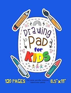 Drawing Pad For Kids: Blank Paper Sketch Book for Drawing Practice. 120 Pages 8.5 x 11 Large Sketchbook for Kids. Notebook For Sketching, Painting, Doodling, Writing Etc. ("Magic White Label")