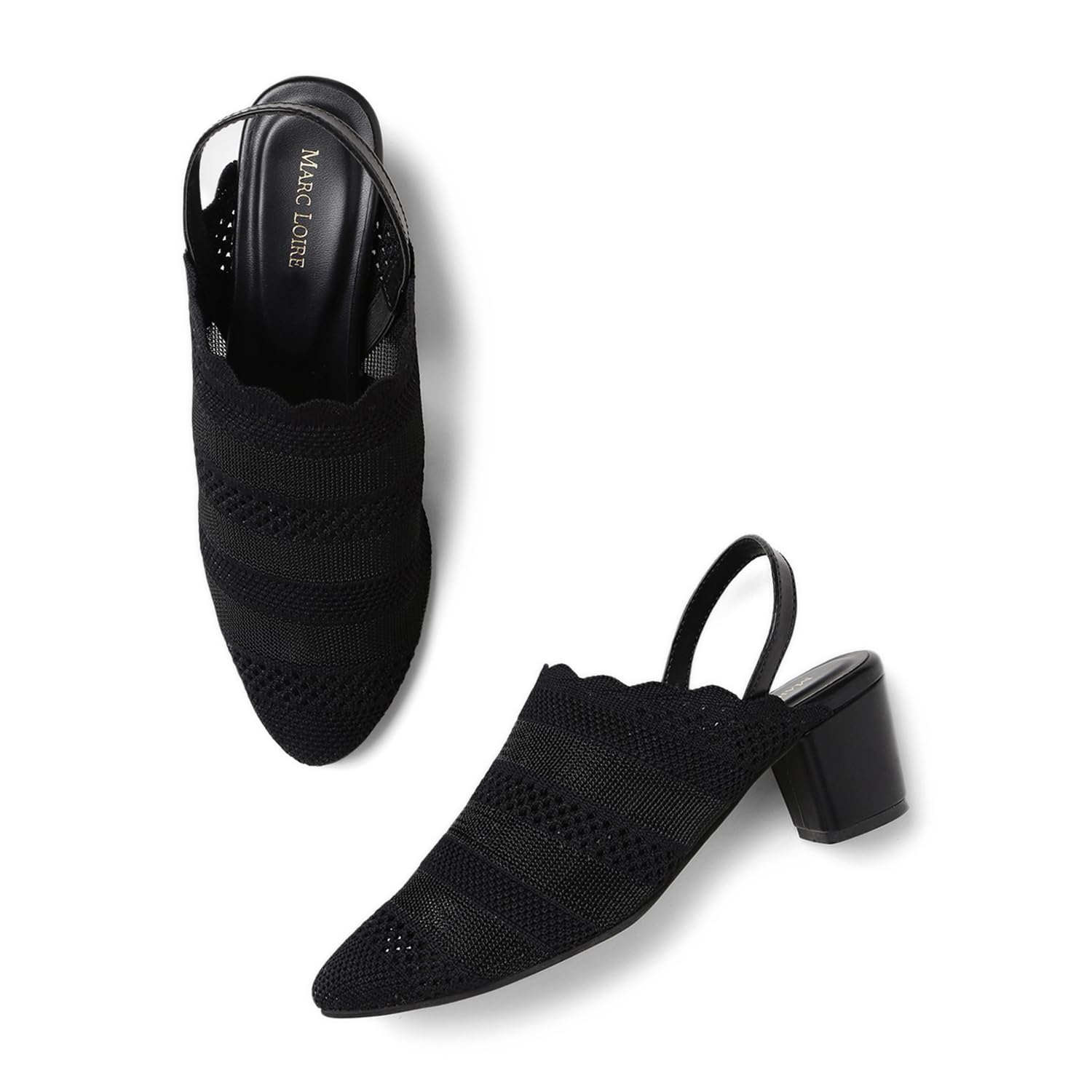 Marc Loire Womens Knitted Round Toe Block Heel Mules for Casual and Formal Wear (Black, 8) (B0CGNVYZBN) Amazon Price History, Amazon Price Tracker