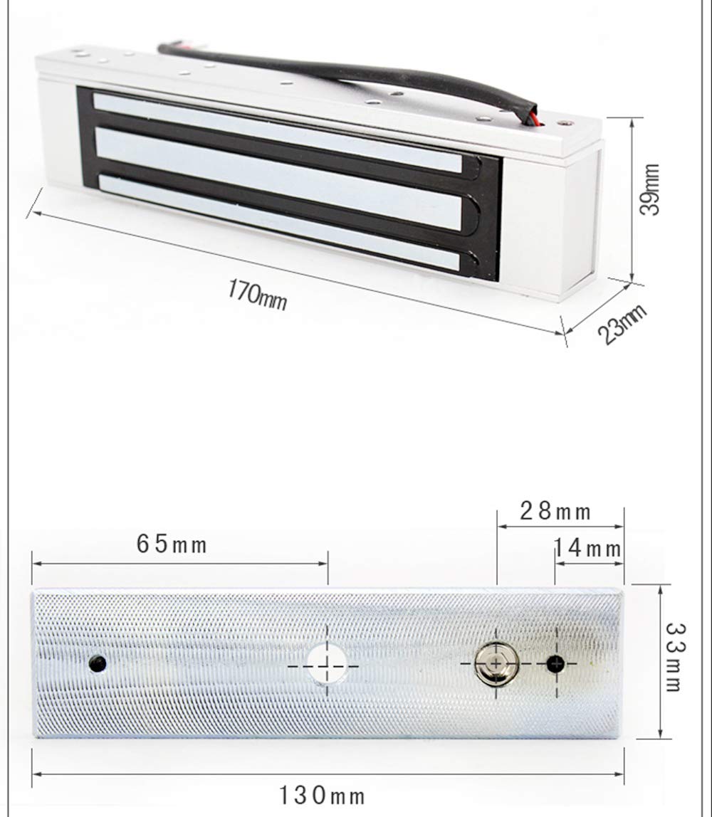 Elektryczny elektromagnetyczny zamek do drzwi, 12 V, tryb NC, do kontroli dostępu do drzwi, system bezpieczeństwa w domu (siła trzymania 158,8 kg)