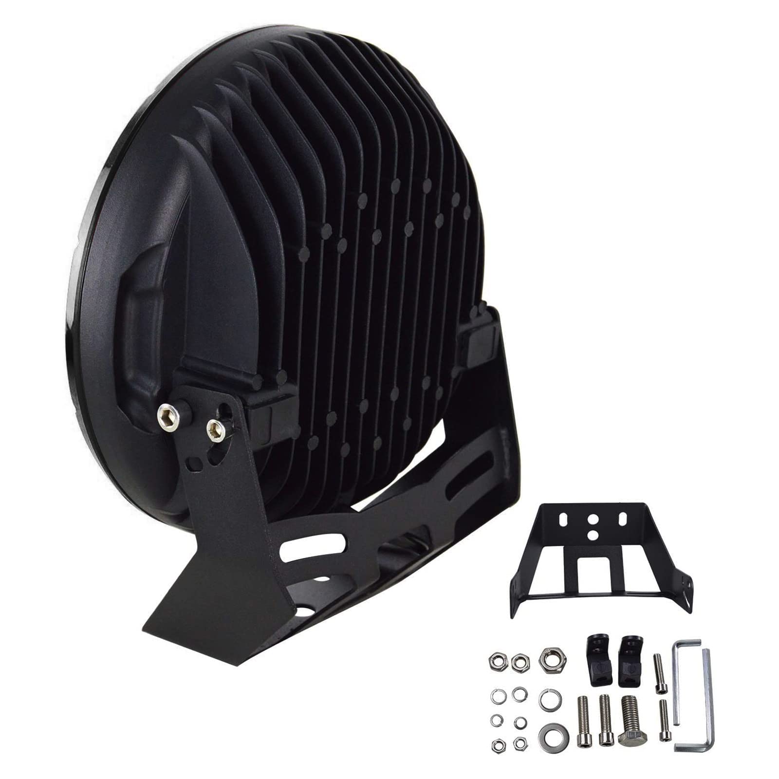 Willpower 2 sztuki 25 cm 225 W okrągłe czarne światło robocze LED białe 6000 K światło punktowe LED lampy do jazdy przeciwmgielnej IP67 wodoodporne z uchwytami montażowymi do 4 x 4 terenowych ciężarówek traktora SUV ATV, 12 V 24 V