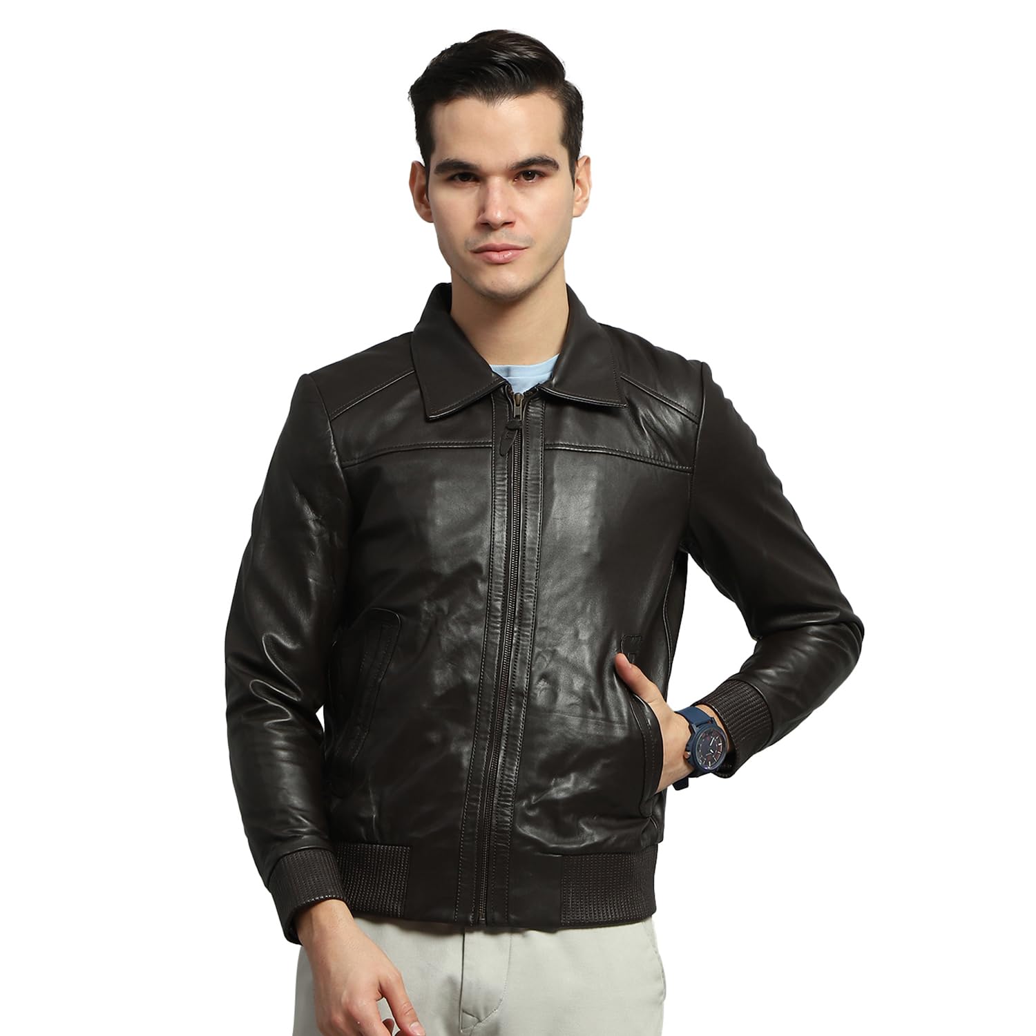 monte carlo Men's Polyester Blend Standard Length Solid Collared Neck Full Sleeve Jacket-picture-36
