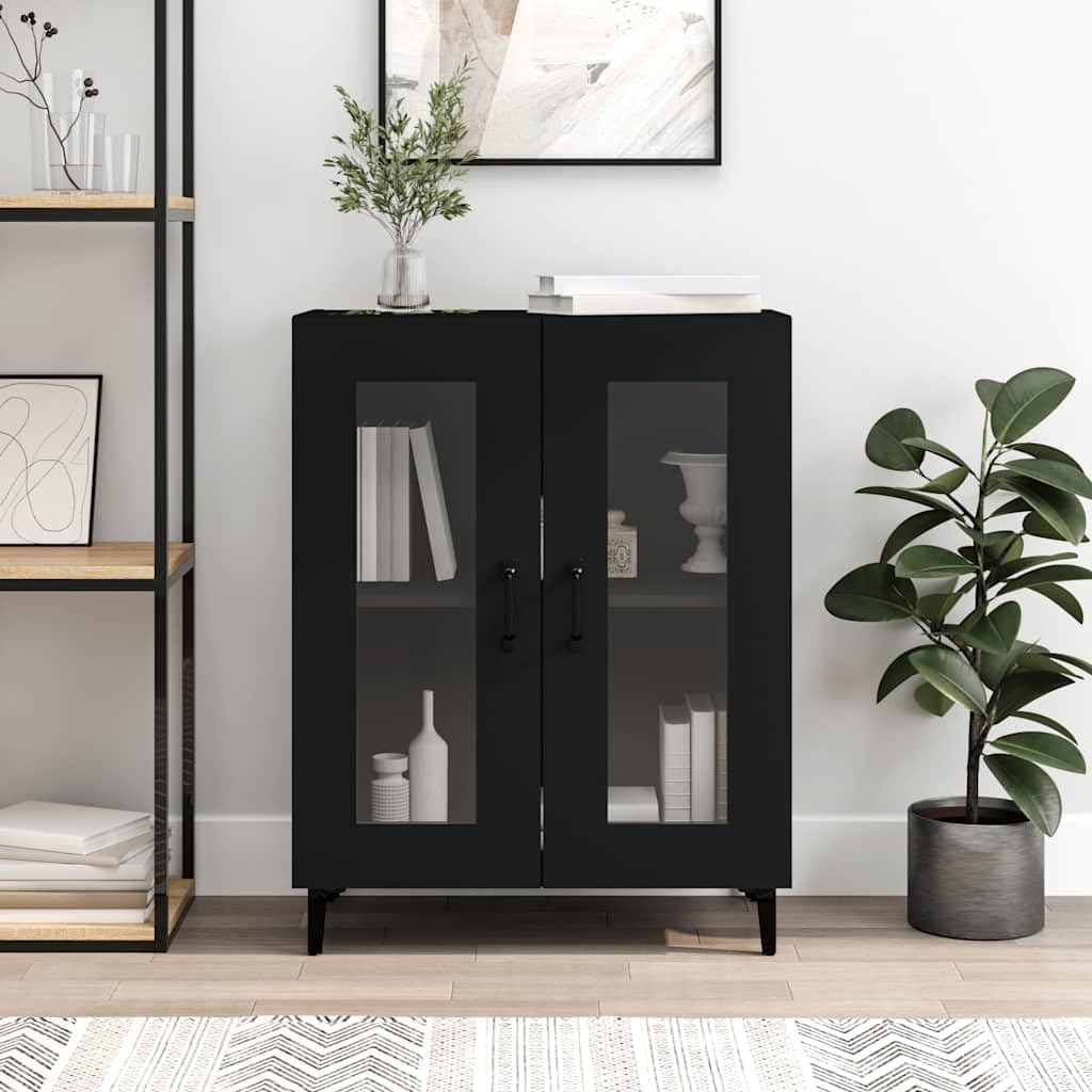 vidaXL Aparador de Madera de ingeniería Negro 69,5x34x90 cm