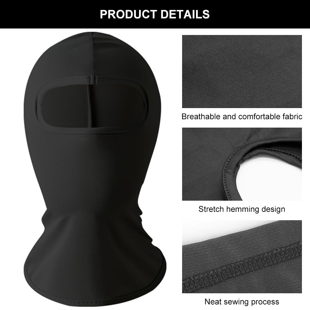 Bavooty Pasamontañas Niño,Balaclava Niños de Niñas Capucha de Tormenta Transpirable Pasamontañas Motocicleta Elasticidad a Prueba de Viento para Motocicleta Bicicleta Correr,Negro, 2 pcs