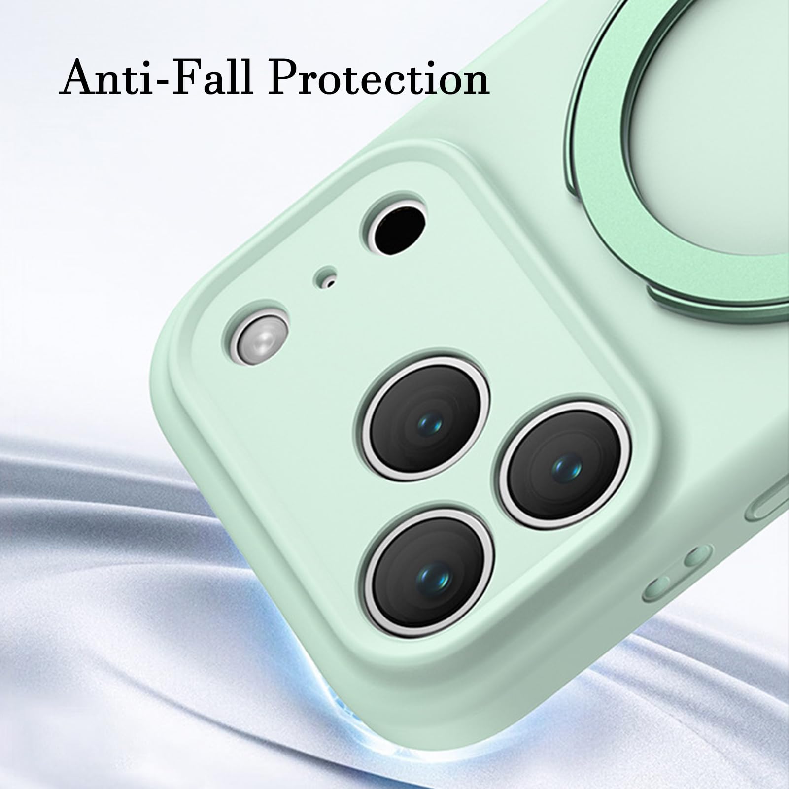 Generico Custodia Magnetica per iPhone 17 PRO Max/17 Pro/Air/17, Protezione anticaduta per Fotocamera, Cover in Silicone Liquido con Anello Girevole, Guscio Morbido, Bianco, 17 PRO Max