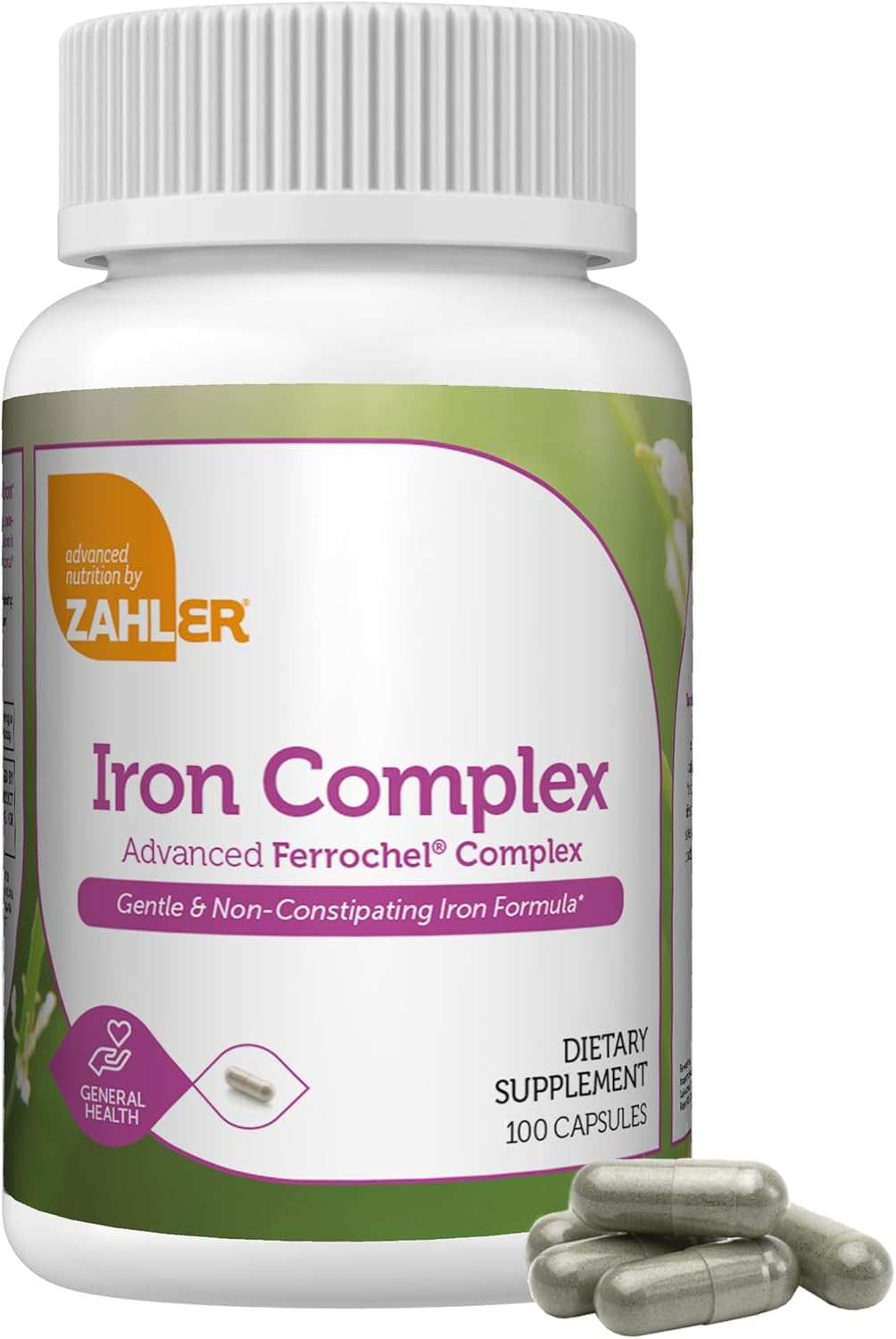Zahler – Iron Supplement with Vitamin C – Capsule Iron Pills for Women and Men – High Absorption, Easy on Stomach, Kosher Ferrous Iron Supplements with Vitamins C, B12, Folate & More – 100 Count