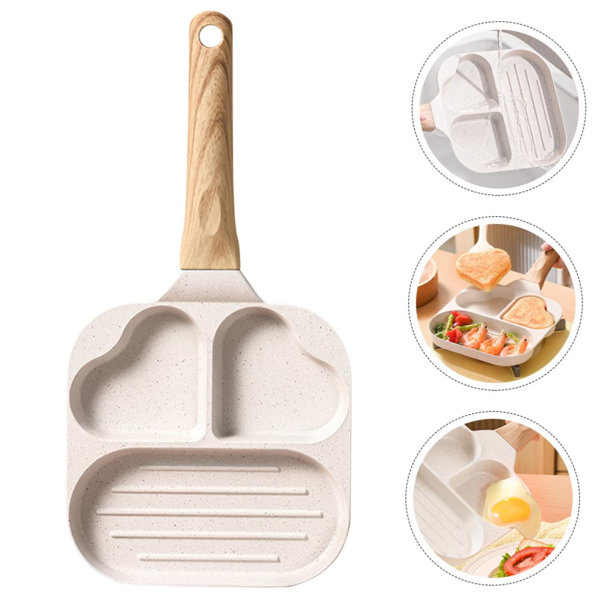 Mipcase Padella Multifunzione in Padella per Uova Antiaderente Accessori per Uova Facile da Pulire e Riporre