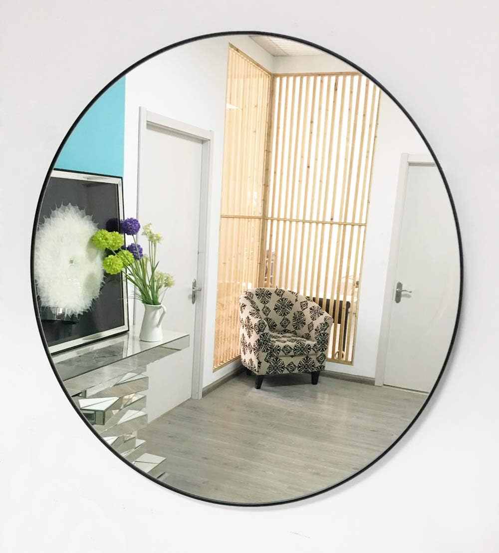 Circle Round Wall Mirror Black Painting with 4mm Silver Mirror 70 * 70cm