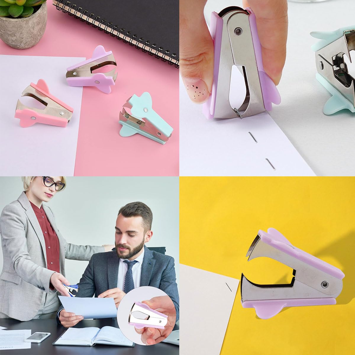 Leva Punti Metallici Portatile 2 Pezzi | Rimuovi Graffette Senza Strappare La Carta - Per Ufficio E Casa - Foto 5