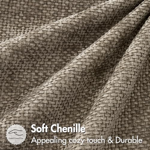 Image of MIULEE Pack of 2 Couch Throw Pillow Covers 16x16 Inch Neutral Khaki Modern Boho Accent Decorative Pillow Covers Soft Chenille Farmhouse Cushion Covers for Home Decor Bed Sofa Living Room
