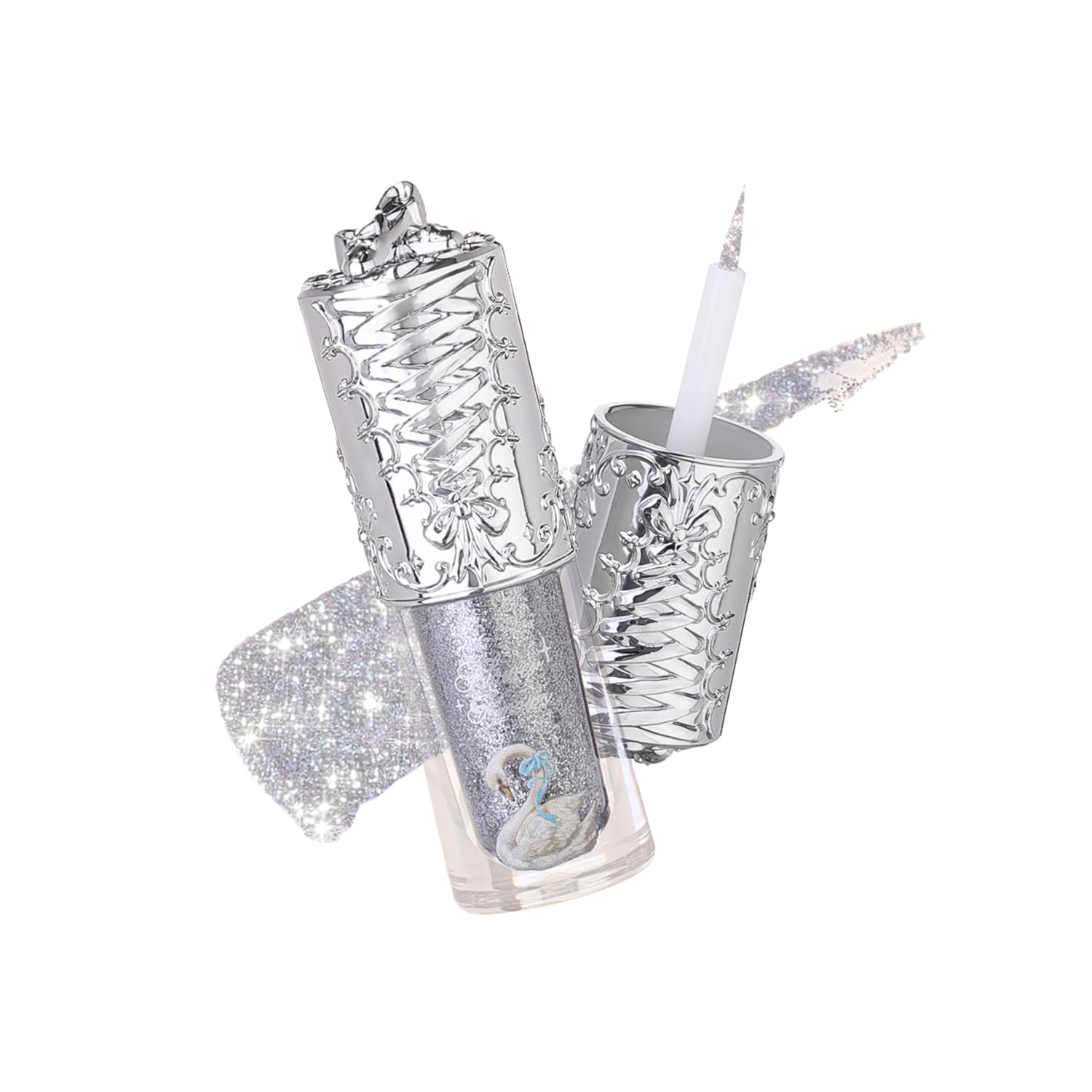 Flower Knows Swan Ballet Liquid Eyeshadow Pearl Fine Glitter, Long-Lasting, Quick Dry, Shimmer Dust, Skins Eyeshadow, 4g (03 Rock Ballet)