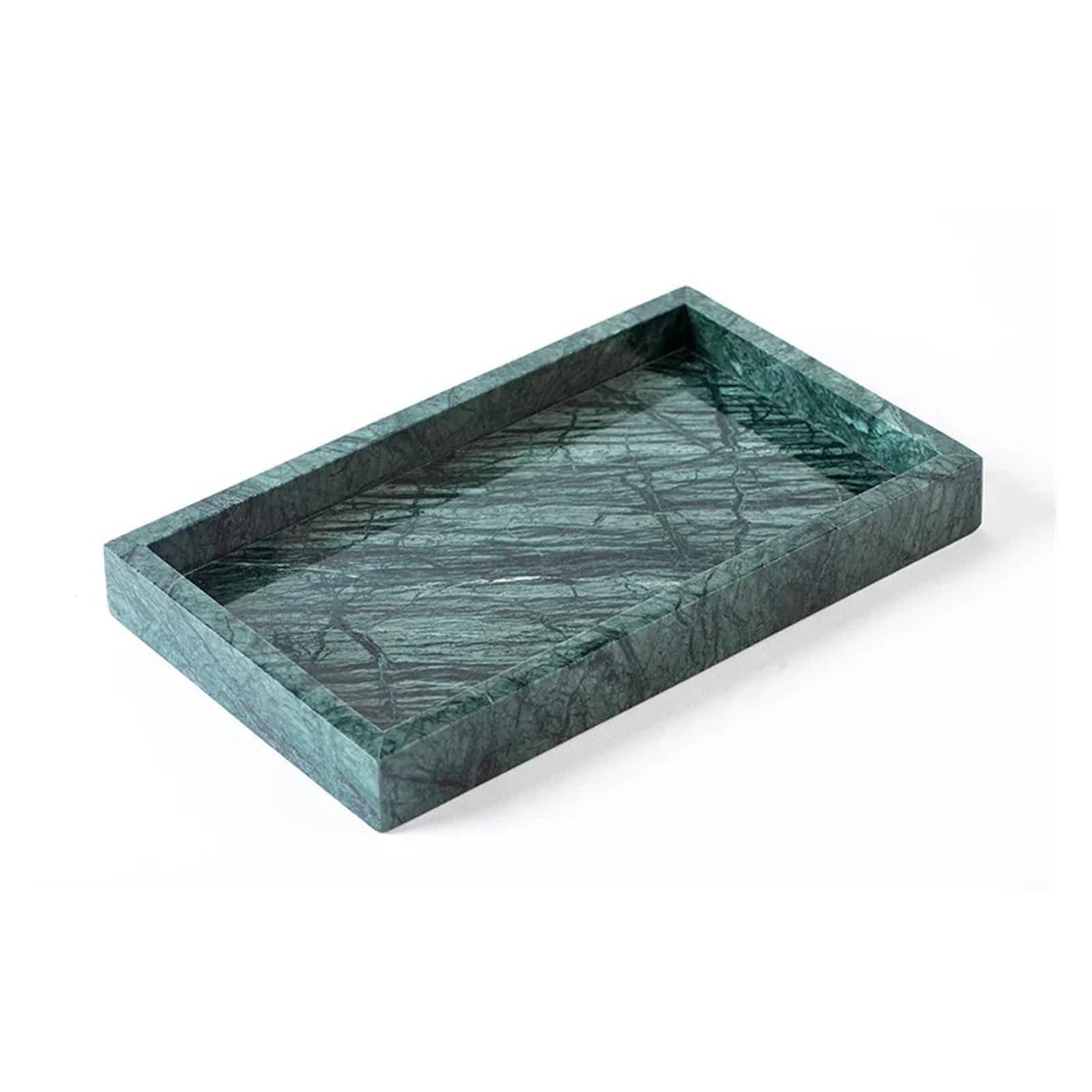 Bandeja para Perfumes Bandeja organizadora pequeña for Joyas, de mármol travertino Amarillo, de 25 x 15 x 3 cm, for vestidor.(Green)