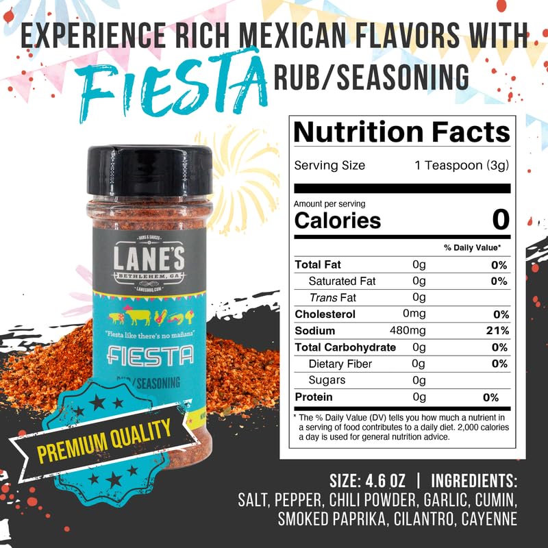 Miniatura 2 de Lane's Fiesta Taco - Mezcla de condimentos para tacos, condimento keto para tacos, condimento para tacos de pollo, suave, sin MSG, mezcla de