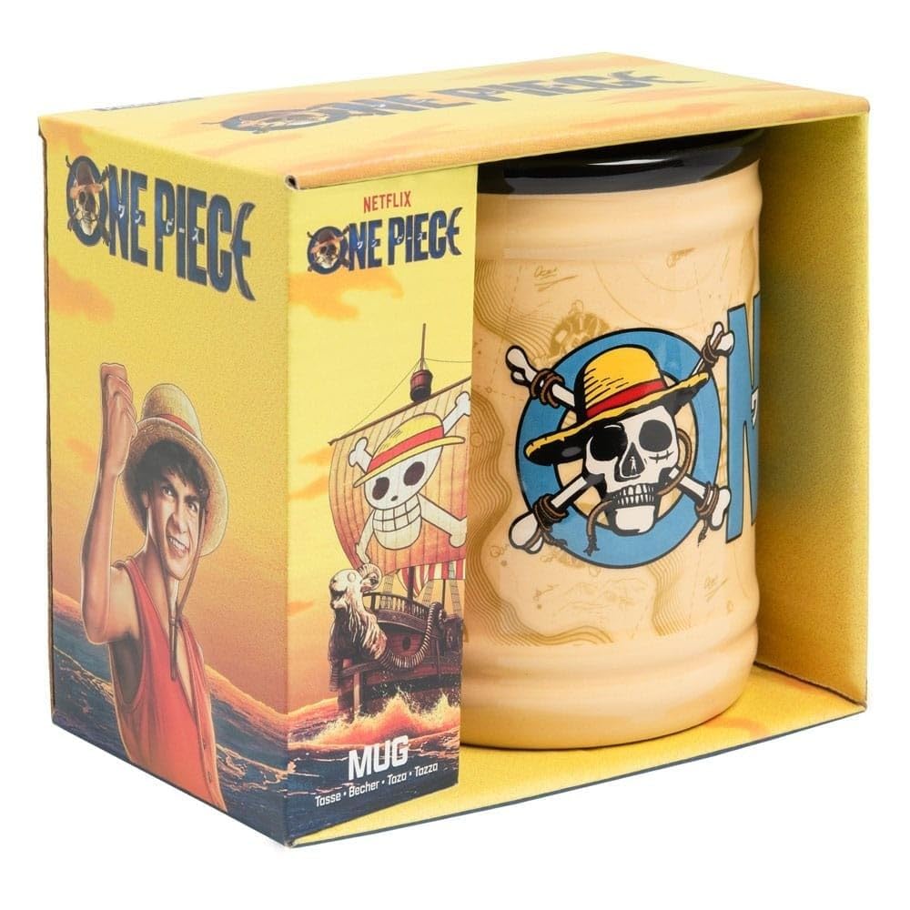 Paladone - Taza de cerámica de One Piece con licencia oficial de Netflix, decoración pirata y regalo, vasos de café y té para fanáticos de la serie, 350 ml