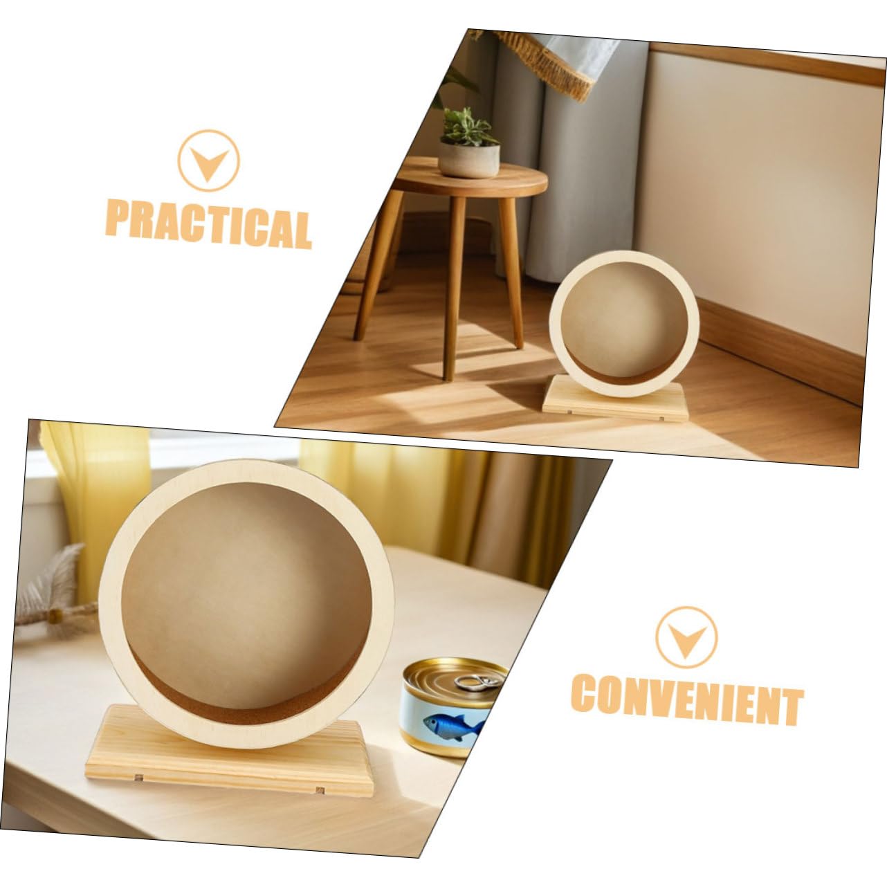 Mobestech 2 Piezas Rueda para Hámster de Madera con Superficie de Corcho y Silenciosa Ruedas Resistentes para Ejercicio de Cobayas Chinchillas y Pequeños Roedores