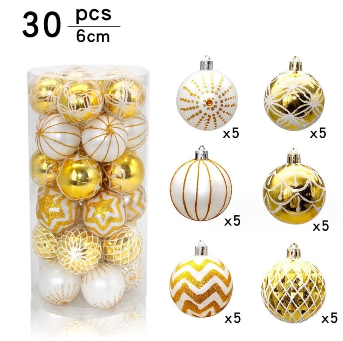 Decoracion Navidad Juego De Bolas Navidad Irrompibles, Decoraciones para Árboles, Adornos Árbol para Fiestas Y Bodas, 30 Uds Bolas Navideñas(A)