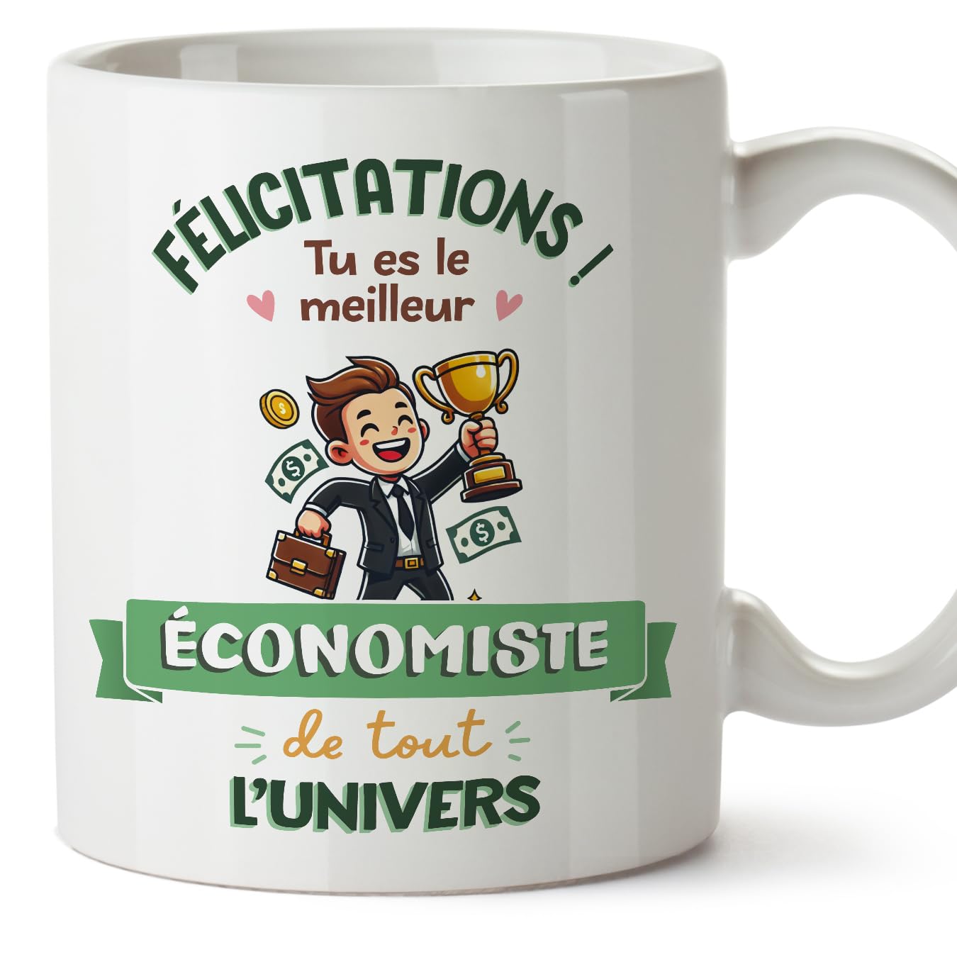 MUGFFINS Economist Man Mug - in French - Meilleur Univers Trophée - Funny Gift for Colleagues - Ceramic 11oz Mug — image 1
