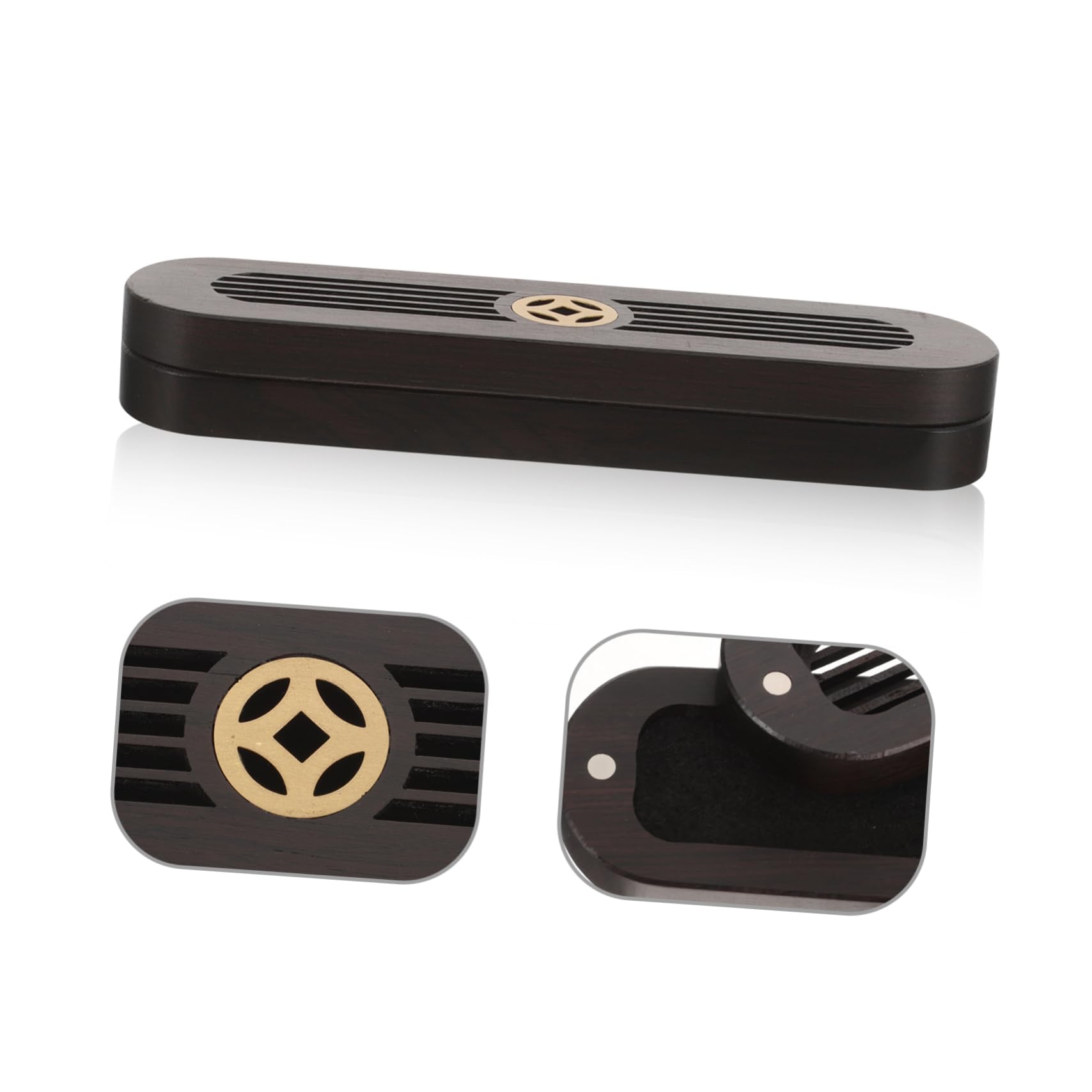 BESTOYARD 5stücke Holz Räucherstäbchen Halter Tragbare Aroma-Brenner Box Aus Schwarzem Ebenholz Für Meditation Yoga Und Entspannung Im Innenbereich Retro Design Für Stilvolle