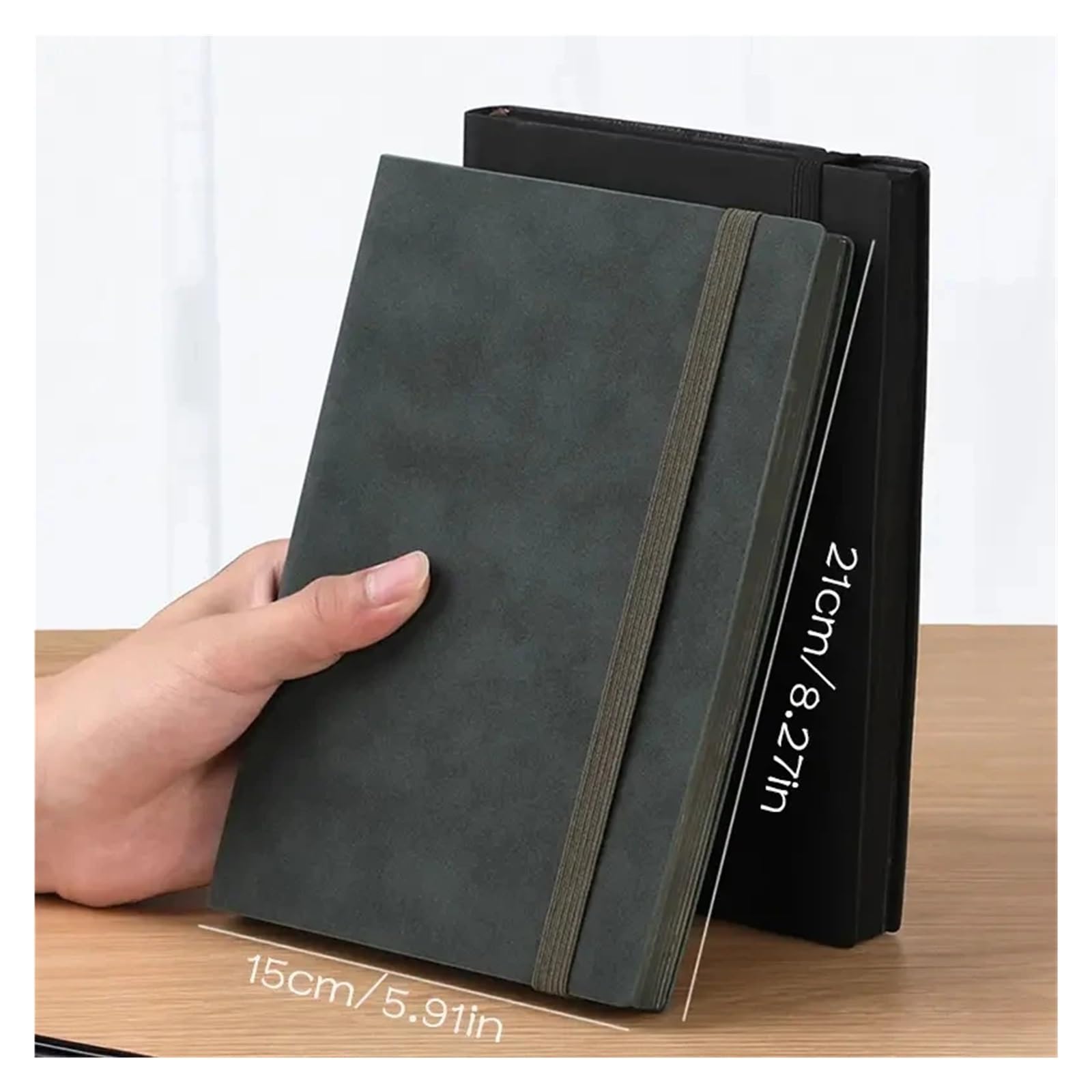 Inspirierendes Notizbuch 2 stücke 256 seiten Schaffell A5 Notebook Notizblock Tagebuch Business Journal Planer Agenda Organizer Notizbuch Büro Schulbedarf(Gray)