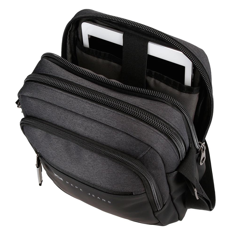 Pepe Jeans Jarvis Sac à Main Noir 25 x 16 x 1 cm Polyester