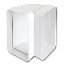 La Ventilazione CCV126B Curva Verticale in ABS per Tubo Rettangolare, 120×60 mm