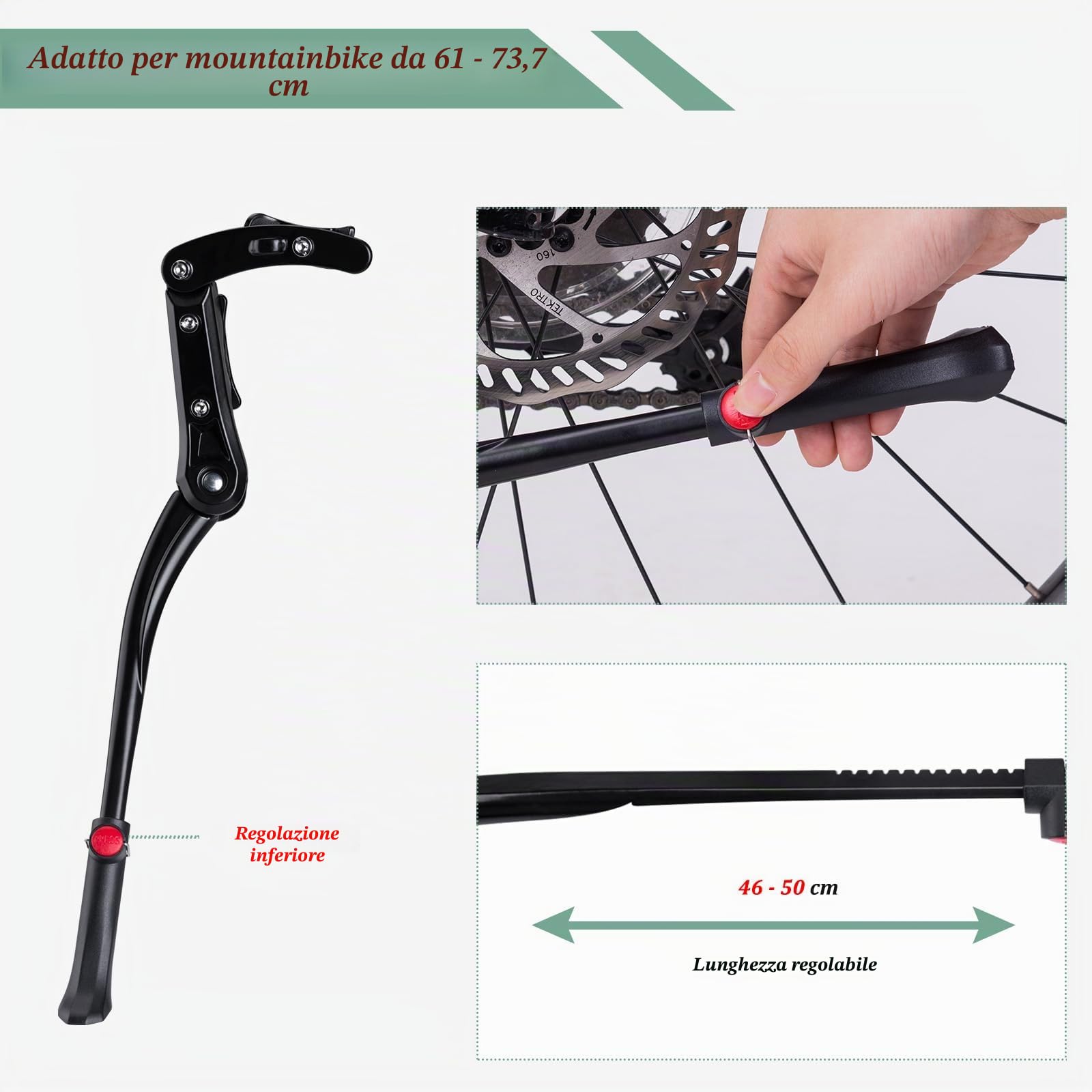 ROCKBROS Cavalletto Regolabile Bici Cavalletto per MTB 24"-29" in Alluminio