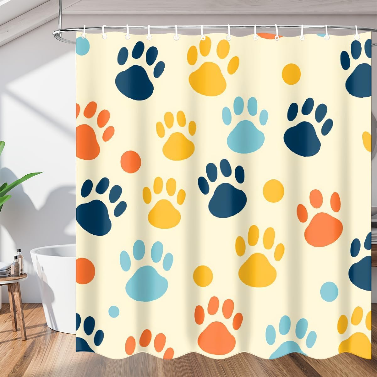 Rideaux salle de bain motif dessin animé pour une douche familiale