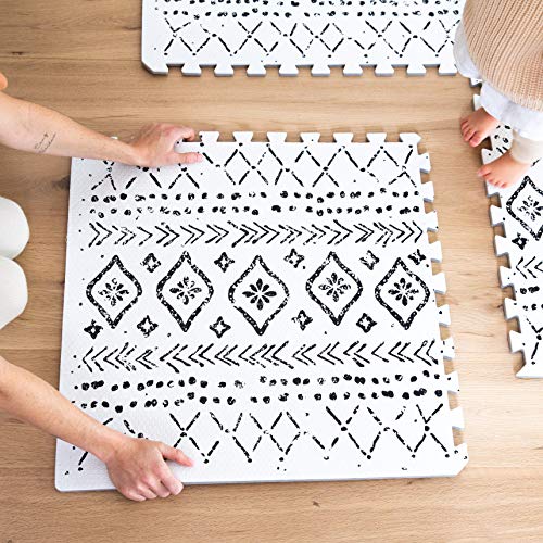Image of Lillefolk Baby Play Mat for Floor – 4x6ft Boho | Soft Non Toxic Premium EVA Foam Tiles for Tummy Time, Crawling & Playroom – Waterproof Interlocking Floor Mat for Babies & Toddlers (6 Tiles)