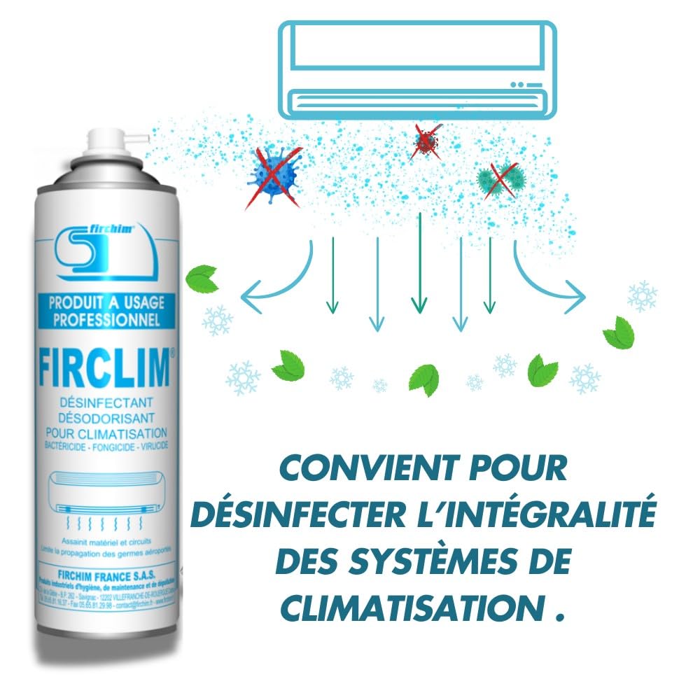 FIRCLIM X6 | 6 Sprays nettoyant, désinfectant et anti-acariens pour système de climatisation | FIRCHIM (6)
