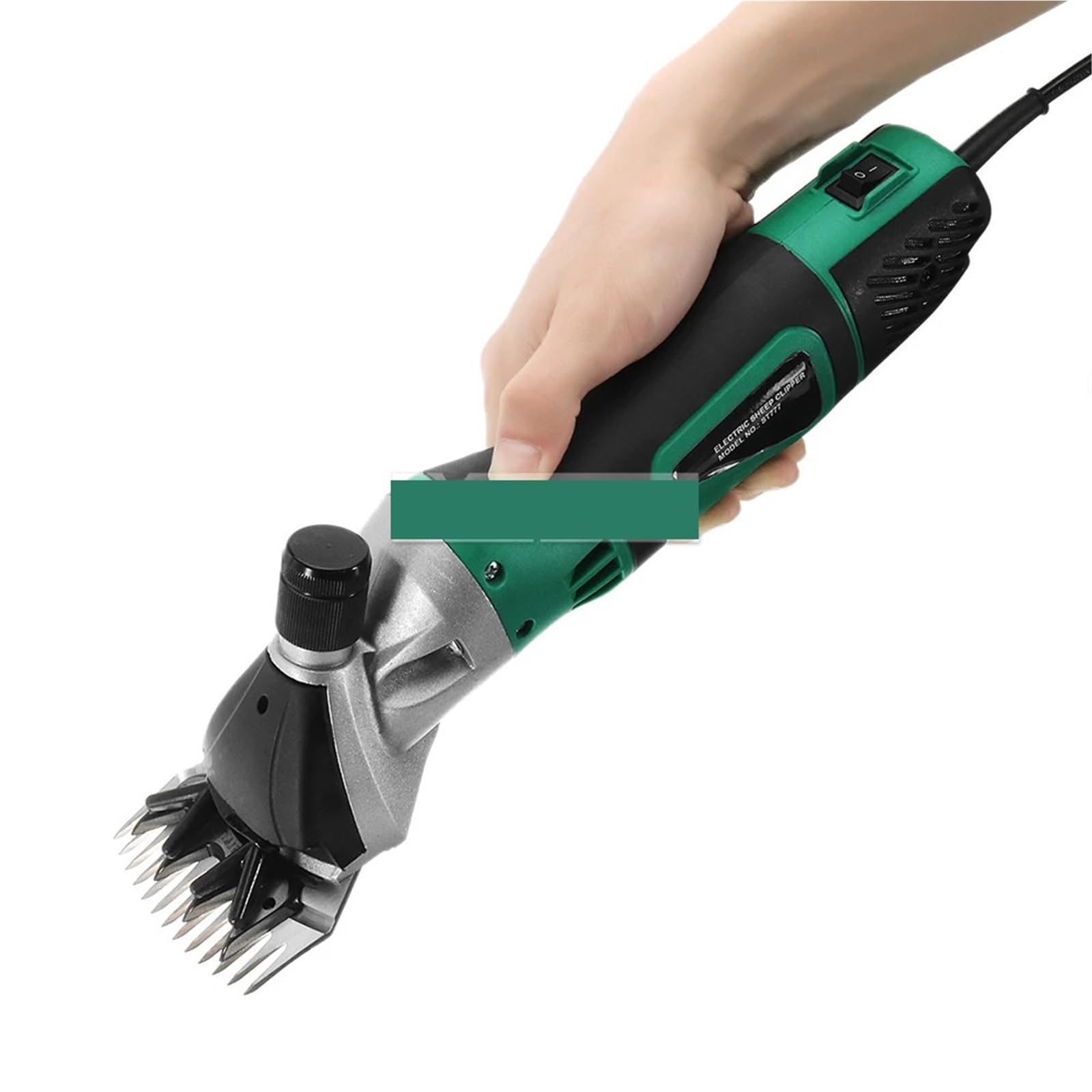 Tijeras eléctricas de lana de 13 dientes, kit for esquilar ovejas y mascotas, tijeras for esquilar cabras y caballos. Instrumento de medición(Green/Black)