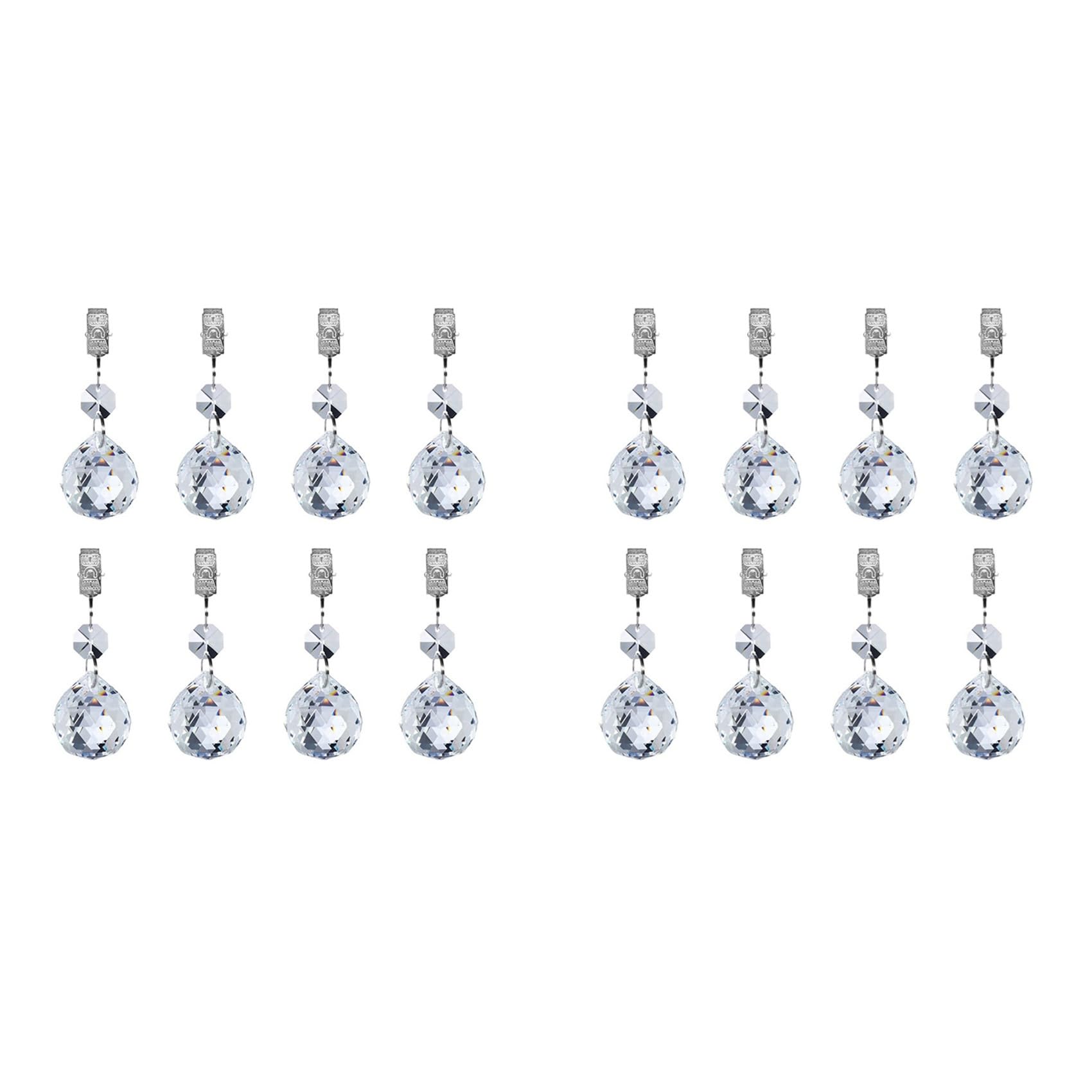 Vjsujehgy 16Pcs Tablecloth Weights Heavy Crystal Tablecloth Weight Hangers Pendants for Hold Curtains Shower Curtains Garden