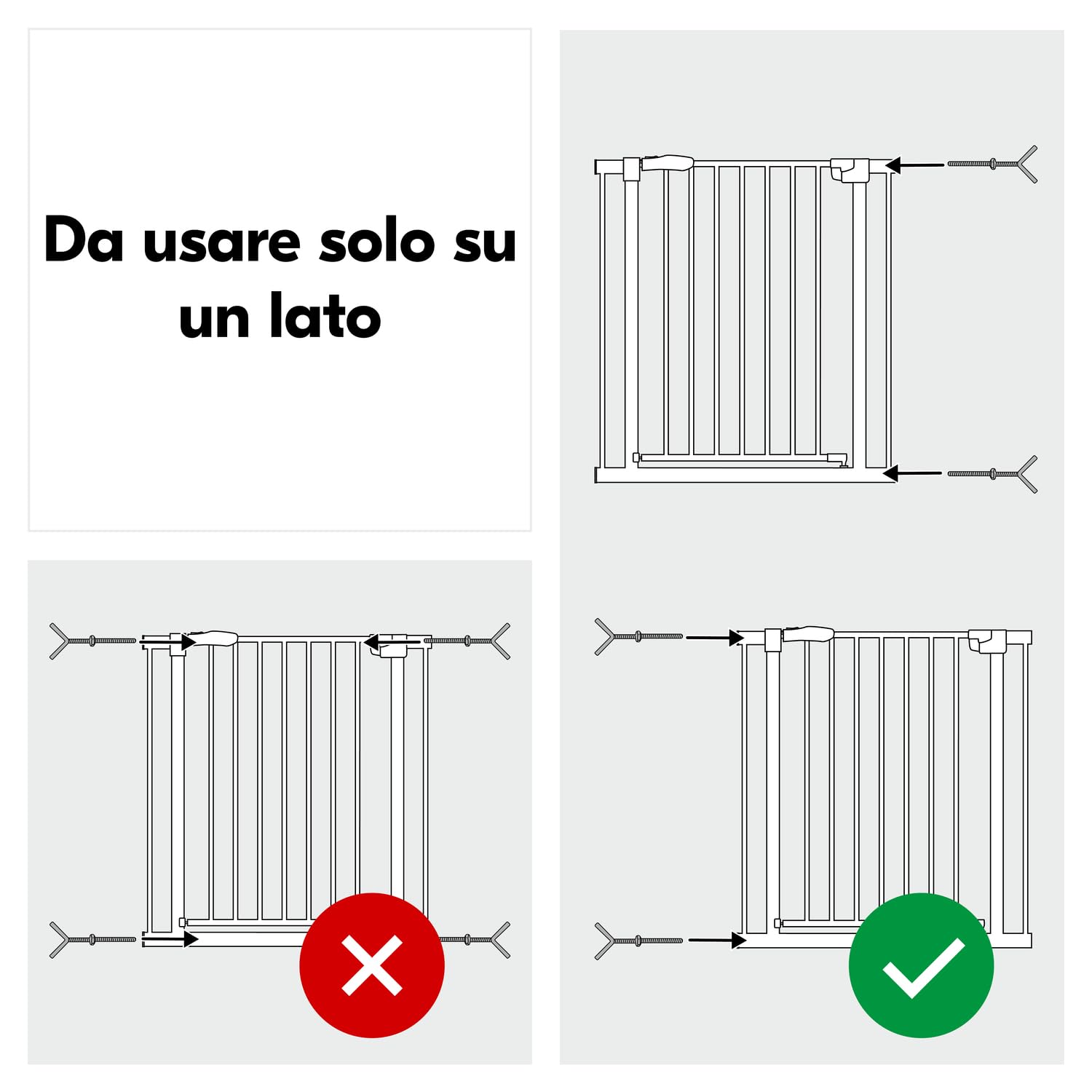 Hauck Y-Spindle Bianco - 2 Adattatori per Scale con Ringhiere a Profili Rotondi 6 cm - Filettatura M10 - Accessorio Compatibile Cancelletto Bambini Cani