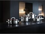 WMF Function 4 5-Piece Induction Saucepan Set, Glass Lid with 4 Pouring Functions, Polished Cromargan Stainless Steel, Induction Pots Set, Inner Scale - 2