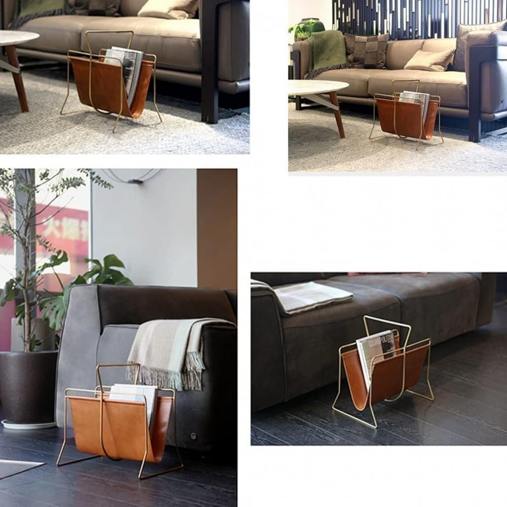 Portariviste Creativo In Pelle Con Maniglia Organizer Da Scrivania Per Casa Soggiorno Riviste Arredamento