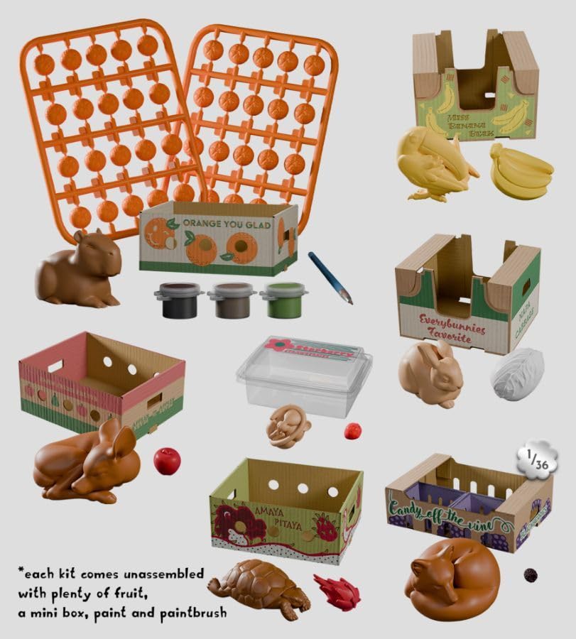 Kaleidos - Caja de frutas Stowaways DIY Craft Kit Caja ciega 6ct CDU