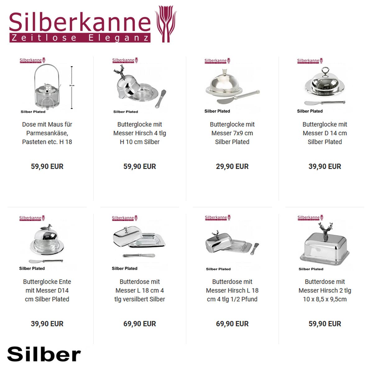 Cocktailpicker Maus und Käse Block mit 6 Käsepicker Premium Silber Plated edel versilbert in Top Verarbeitung