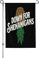 Vista 1 de Banderas de piña al revés, bienvenida y abajo para travesuras, bandera de jardín, pancarta de lino de doble cara para swingers, 12.5 x 18 pulgadas
